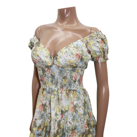 DANIELLE BERNSTEIN Multicolor Floral Midi Dress - Picture 8 of 9
